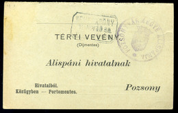 NEMESABONY 1909. Portómentes Postázott Tértivevény Postaügynökségi Bélyegzéssel - Usati