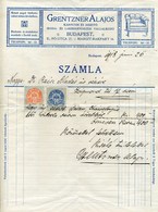 GRENTZNER Alajos Kárpitos, Fejléces, Céges Számla Budapest 1918 - Unclassified