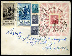 BUDAPEST 1934. Lehe Blokk, Kiegészítéssel, Levélzárókkal Csehszlovákiába Küldve - Storia Postale