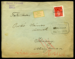 ENCS 1933. Visszaküldöt Arcképek 20f-es Levél , Postaügynökségi Bélyegzéssel - Storia Postale