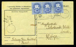 PASZAB 1946. Inflációs Levlap Postaügynökségi Bélyegzéssel - Covers & Documents
