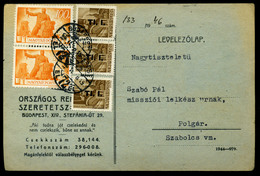 BUDAPEST 1946. Inflációs Levlap Polgárra Küldve , Református Szeretetszolgálat,érdekes Tartalom - Storia Postale