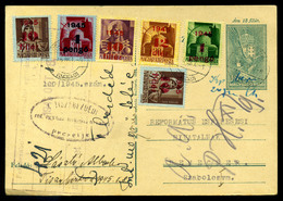 TISZABEZDÉD 1945 Kiegészített Inflációs Díjjegyes Levlap Demecserre Küldve  /  1945 Uprated Infl. Stationery P.card To D - Covers & Documents