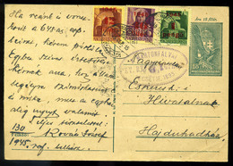 MARTONFALVA 1945 Inflációs Kiegészített Díjjegyes Lap Hajdúhadházra Küldve  /  1945 Infl. Uprated Stationery Card To Haj - Storia Postale