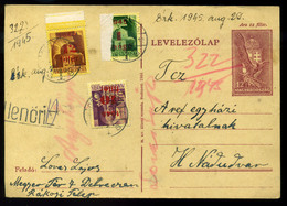 DEBRECEN Rákosi Telep 1945 Inflációs Kiegészített Díjjegyes Lap Nádudvarra Küldve , Cenzúrázva  /  Rákosi Quarter 1945 I - Covers & Documents