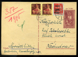 DEBRECEN 1945 Inflációs Kiegészített Díjjegyes Lap Nádudvarra Küldve  /  1945 Infl. Uprated Stationery Card To Nádudvar - Cartas & Documentos