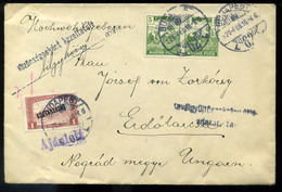 BUDAPEST 1920. Ajánlott Levél Erdőtarcsára, "közönségesként Kezeltetett Bélyeghiány Miatt" Bélyegzéssel - Briefe U. Dokumente