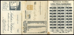 BUDAPEST 1915. Lukács Bankház, Sorsjegy, Dekoratív, Postázott Leporellós Reklám Levelezőlap - Cartas & Documentos