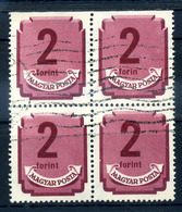 1950 Forint-fillér Portó (II.) 2Ft 4-es Tömb , "forin" Szedéshibával! - Storia Postale