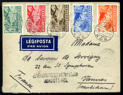BUDAPEST 1937. Szép ötszínű Légi Levél Franciaországba Küldve - Briefe U. Dokumente