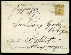 GÉBERJÁN 1907. Gyászjelentés, Postaügynökségi Bélyegzéssel, Báró Uray Klára, Jékely Mórné - Covers & Documents