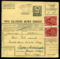 TÁPSZENTMIKLÓS 1942. Csomagszállító, Postaügynökségi Bélyegzéssel Egegre Küldve - Covers & Documents