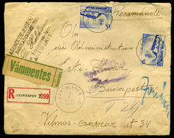 BELGIUM 1939. Ajánlott Levél Budapestre Küldve - Storia Postale