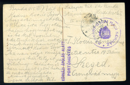 I. VH Képeslap, Tábori Postával , Márvány Utcai Hadi Kórház, Bélyegzéssel  /  WW I. Vintage Pic. P.card Via FPO, Márvány - Used Stamps