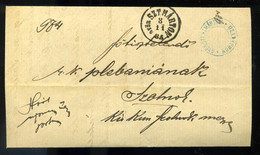 GYŐRSZENTMÁRTON 1885. Szép Hivatalos Levél Szolnokra Küldve - Storia Postale
