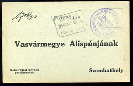 ÚRDOMB / Fokovci  1916. Érdekes  I. VH-s Rekvirálási Levelezőlap Postaügynökségi Bélyegzéssel Szombathelyre Küldve  /  1 - Slowenien