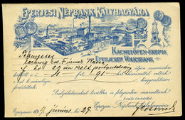 EPERJES 1899. Szép Céges Levelezőlap Kassára Küldve - Storia Postale