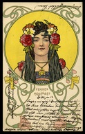 Szecessziós Litho Képeslap  1901.  /  Secession Litho Vintage Pic. P.card 1901 - Ungarn