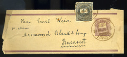 BUDAPEST 1894. Kiegészített Díjjegyes Címszalag Bukarestbe Küldve  /  1894 Uprated Stationery Banner To Bucharest - Storia Postale