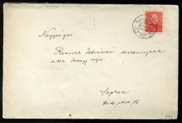 TÉCSŐ 1939. Levél Arcképek 20f , M. Kir Posta 107 Bélyegzéssel Sopronba Küldve - Covers & Documents