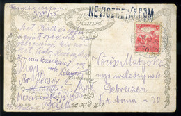 NEVICZKE 1918. Képeslap, Ritka Vasúti Bélyegzéssel Debrecenbe  /  1918 Vintage Pic. P.card Rare Rail Pmk To Debrecen - Storia Postale