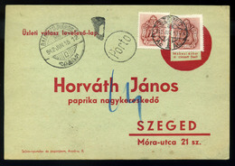 BALMAZÚJVÁROS 1942. Céges Levlap, Szegedre Küldve,portózva  /  1942 Corp. P.card To Szeged, Postage Due - Briefe U. Dokumente