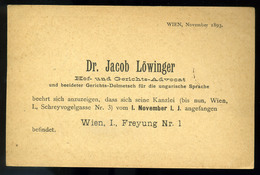 AUSTRIA 1893 Stationery P.card Corp. Print JUDAICA - Altri & Non Classificati