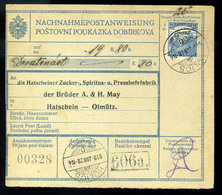 HOLICS 1919.01. Osztrák Postautalvány, Arató 25f-rel Olmützbe Küldve, Szép Csehszlovák Előfutár. - Used Stamps