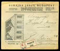 BUDAPEST 1917. Dekoratív Ajánlott Céges Levél Pelsőczre Küldve - Used Stamps