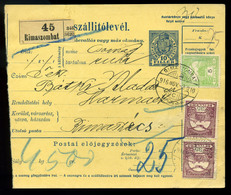 RIMASZOMBAT 1916. Csomagszállító , Harmacz / Chrámec Község Bélyegzésével - Used Stamps