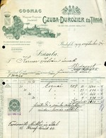 Czuba-Durozier és Társa Magyar Cognac Főzde, Fejléces, Céges Számla, Budafok 1919. - Non Classificati