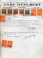 Nagy Menyhért Polgári és Katonai Szabóság, Fejléces,céges Számla Okmánybélyegekkel (I. Infláció) - Covers & Documents