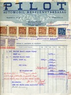 Pilot Automobil Rt., Fejléces,céges Számla Okmánybélyegekkel (I. Infláció) Budapest 1922. - Covers & Documents