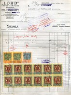 Lord Export-Import , Fejléces,céges Számla Okmánybélyegekkel (I. Infláció) Budapest 1924. - Covers & Documents