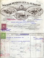 Magyar Kender -Len és Jutaipar Fejléces,céges Számla  Budapest 1927. - Covers & Documents