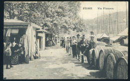 FIUME Via Fiumera Ritka Képeslap  /  FIUME Rare Vintage Pic. P.card - Usati