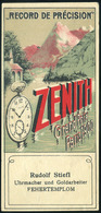 SZÁMOLÓ CÉDULA 1910 Cca. Régi Reklám Grafika , Zenith óra, Fehértemplom  /  COUNTING CARD Ca 1910 Vintage Adv. Graphics, - Ohne Zuordnung