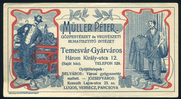 SZÁMOLÓ CÉDULA 1910 Cca. Régi Reklám Grafika , Müller, Temesvár - Unclassified