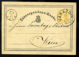 VARAZDIN 1871. 2Kr-os Díjjegyes Levlap Szép Bélyegzéssel Bécsbe Küldve  /  1871  2Kr Stationery P.card Nice Pmk To  Vien - Usati