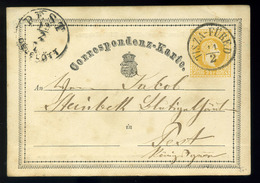 TISZAFÜRED 1870. 2Kr-os Díjjegyes Levlap Szép Bélyegzéssel Pestre Küldve  /  1870  2Kr Stationery P.card Nice Pmk To Pes - Usati