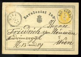 KISVÁRDA 1870. 2Kr-os Díjjegyes Levlap Szép Bélyegzéssel Bécsbe Küldve  /  1870  2Kr Stationery P.card Nice Pmk To Vienn - Usati