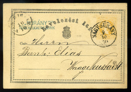 NAGYSURÁNY 1870. 2Kr-os Díjjegyes Lap,szép Bélyegzéssel Vágújhelyre Küldve, Cukorgyári Céges Bélyegzéssel  /  1870  2Kr  - Usati