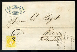 PEST 1867. Dekoratív 2kr-os Céges Levél Bécsbe Küldve, Mandl - Usati