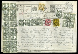 IGLÓ 1914. Díjjegyes Távirat, 28db Bélyeggel Bérmentesítve , Bécsbe Küldve. Ritka Darab!  /  1914 Stationery Telegraph 2 - Used Stamps