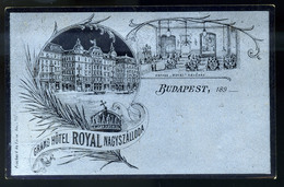 BUDAPEST 1898. Grand Hotel Royal Nagyszálloda Régi Képeslap, Szép!  /  BUDAPEST 1898 Grand Hotel Royal Vintage Pic. P.ca - Hungary