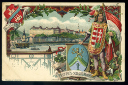 BUDAPEST Pest Pil. S. K. Kun Vármegye Címere Litho Képeslap, Szép!  /  BUDAPEST Pest County Coat-of-arms Litho Vintage P - Hungary