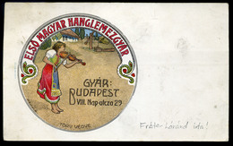 BUDAPEST 1911. Első Magyar Hanglemezgyár Reklám Lap, (írta : Fráter Lóránd Honvéd Huszárszázados, Országgyűlési Képvisel - Hungary