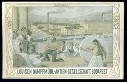 BUDAPEST 1912. Louisen Dampfmühl Ritka Litho Reklám Képeslap  /  BUDAPEST 1912 Louisen Steam Mill Rare Litho Adv. Vintag - Hungary