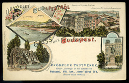 BUDAPEST 1899. Litho Képeslap, Kröpler Testvérek , Fűszer Csemege Bor Kereskedés, Reklám Nyomással  /  BUDAPEST 1899 Lit - Hungary