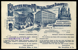 BUDAPEST 1921. Bettelheim MIksa és Társa Nagykereskedés, Céges Reklám Lap - Religion & Esotericism